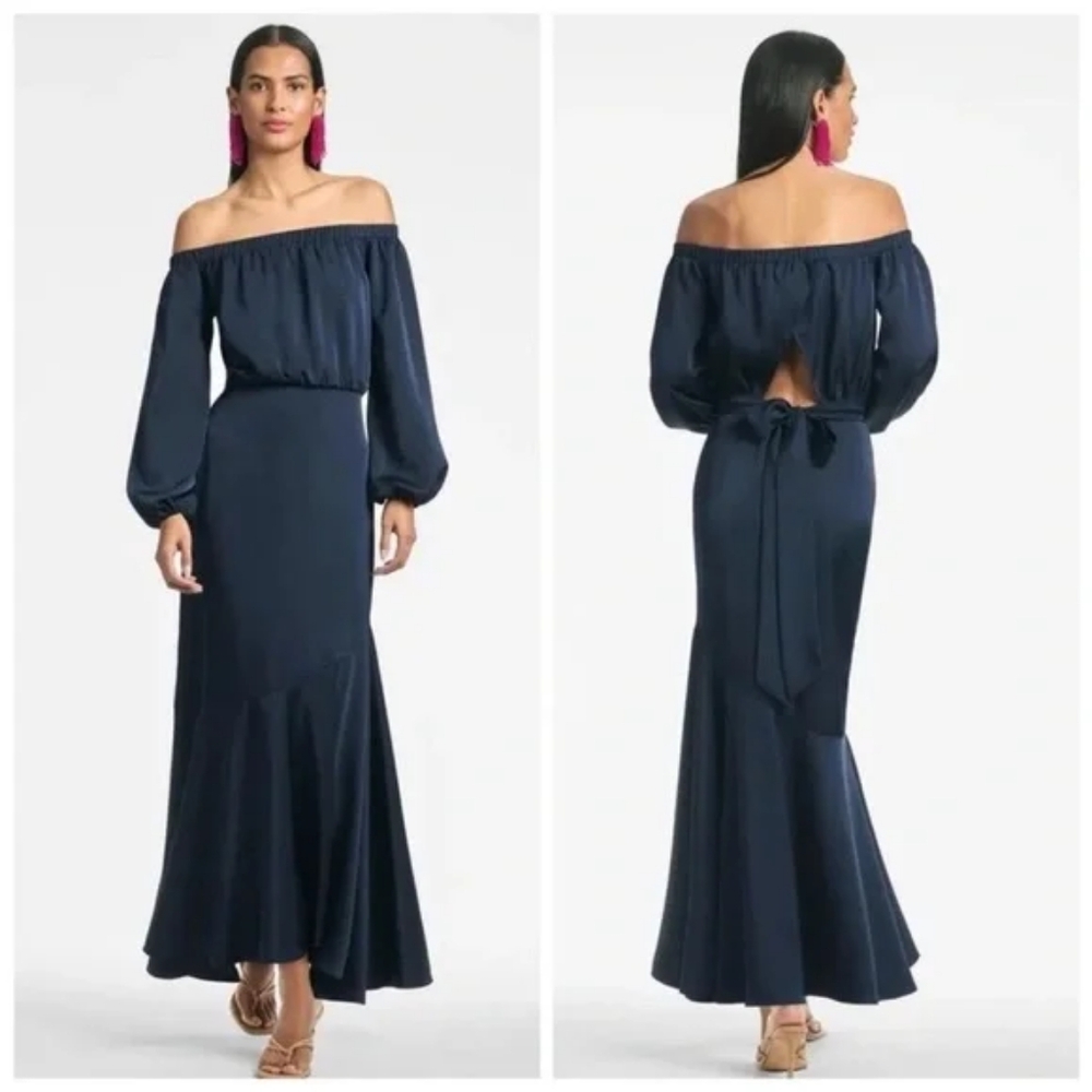 Sachin & Babi Kai Off-The-Shoulder Long-Sleeve Maxi Dress